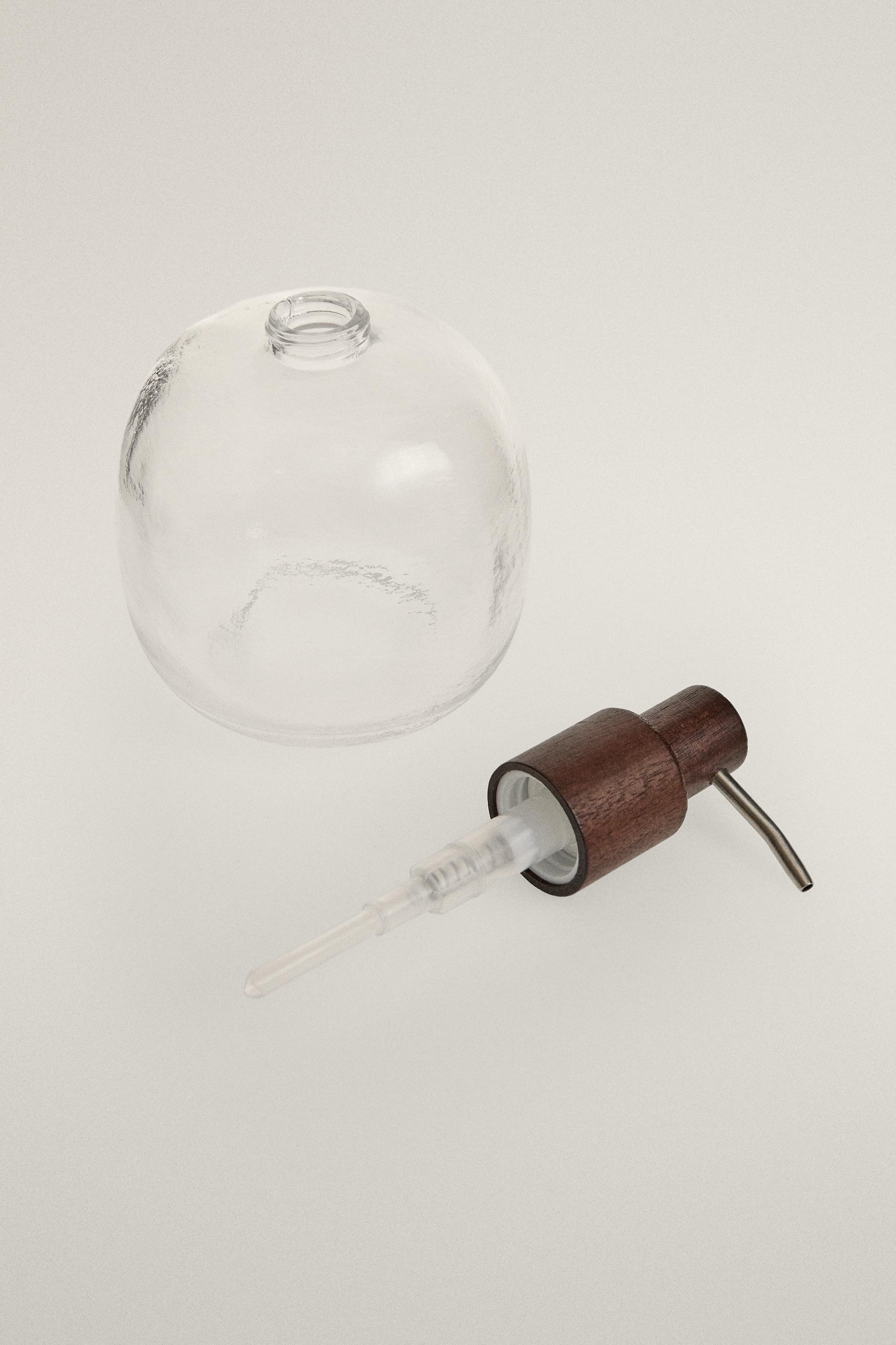 ACACIA WOOD AND CERAMIC SOAP DISPENSER